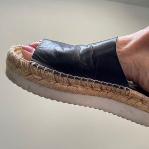Penelope Chilvers black leather espadrilles in eu size 38